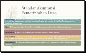 Standar Akuntansi Pemerintahan Desa Komite Standar Akuntansi Pemerintahan